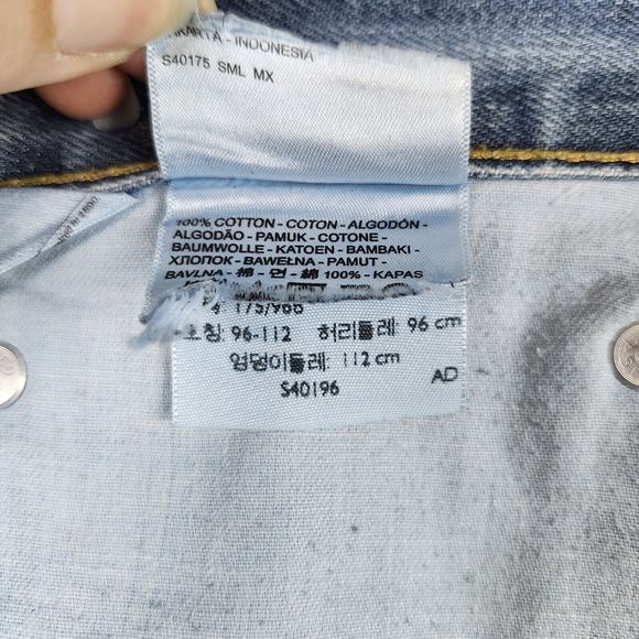 Levis 514 Jeans Blue Denim Straight Med Wash Casual Work Distressed Mens 38x30 - Picture 15 of 16